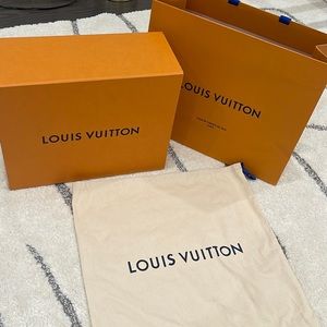 Set of 3 LOUIS VUITTON Empty Shopping Tote & Gift Box Dust Bag Storage Medium